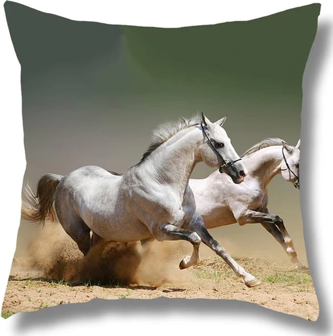Sierkussen Paard Kind Cadeau, 45 x 45 cm met binnenkussen.