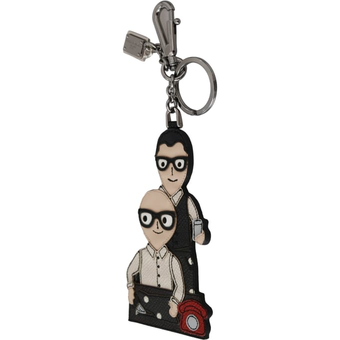 Dolce & Gabbana Leather Dominico Stefano #dgfamily Logo Badge Dames Keychain
