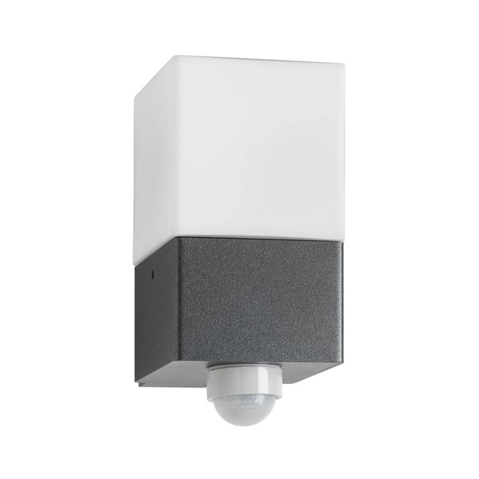LCD Buitenwandlamp Linus, grafiet, sensor, roestvrij staal, glas, E27