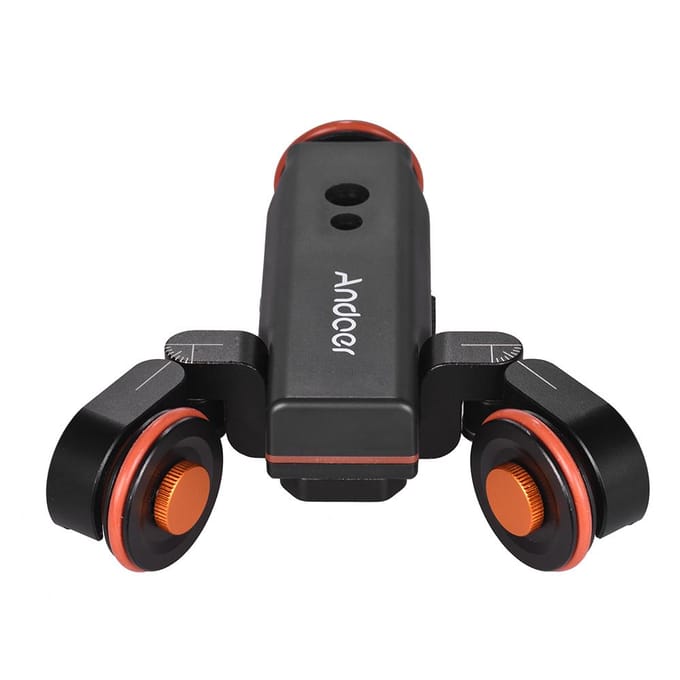 Curseur Vidéo Motorisé pour Caméra avec Indication d'Échelle Curseur Électrique Télécommande Sans Fil Rechargeable 1800mAh noir