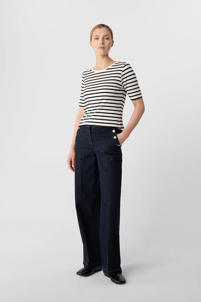 Comma T-shirts White Maat: 40 | Tops Outlet | Dames | Zwart