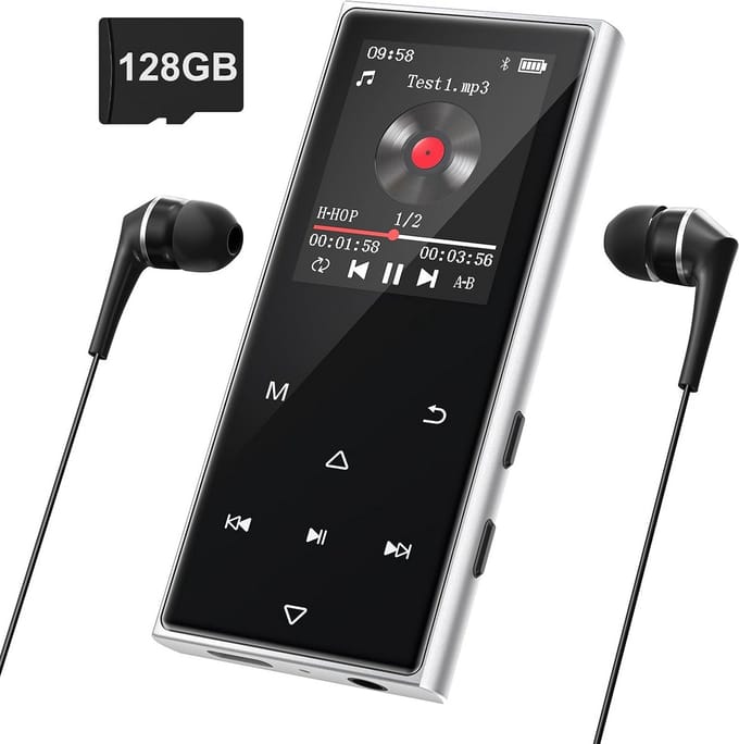 Draagbare MP3 Speler met Bluetooth 5.3, FM Radio en Hoofdtelefoon
