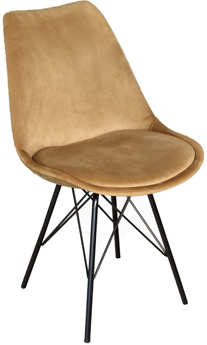 SET DEAL: 4 stuks Eetkamerstoel Viga bruin velvet eetstoel zetel