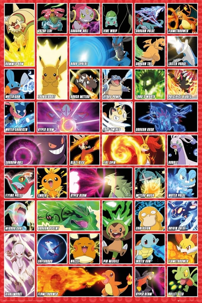 ABYstyle - POKEMON Poster Moves (91.5x61cm) - Poster