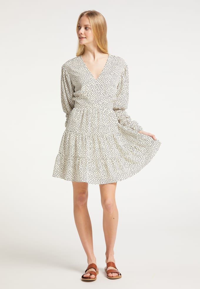 Mymo Zomerjurk Dames wit zwart
