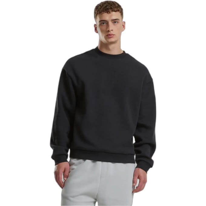 Urban Classics Fluffy Crewneck Heren Sweatshirts - zwart - S
