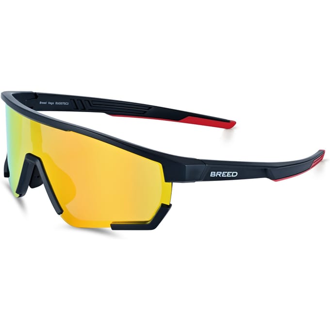Breed Vega gepolariseerde zonnebril - Zwart/Rood