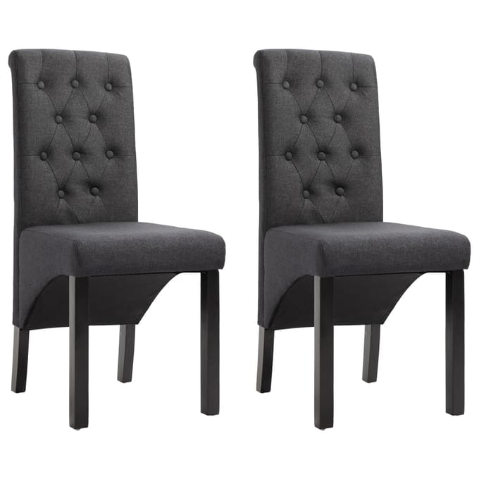 vidaXL - Eetkamerstoelen - 2 - st - stof - donkergrijs