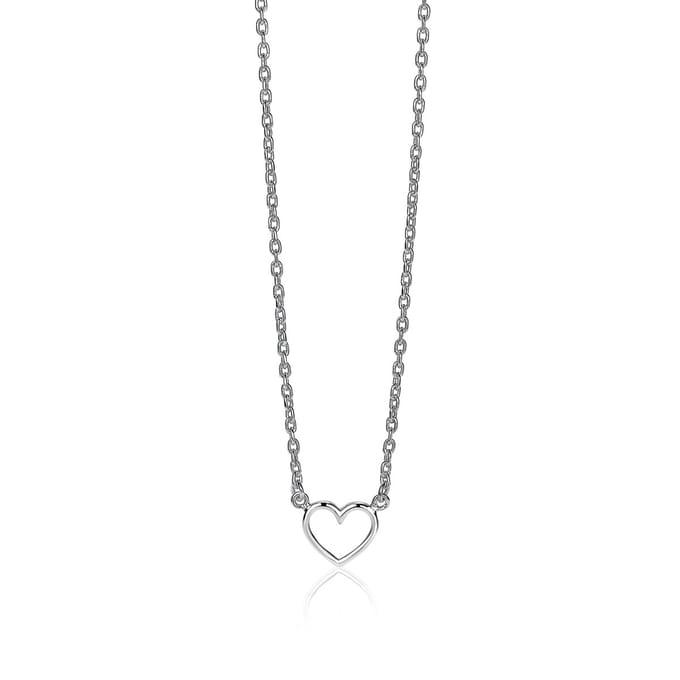 ZINZI zilveren ketting open hartje 40-43cm ZIC1420