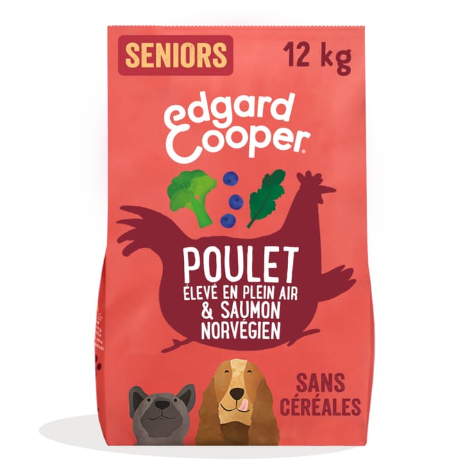 12kg Edgard & Cooper Senior Graanvrij Kip, Zalm - Hondenvoer