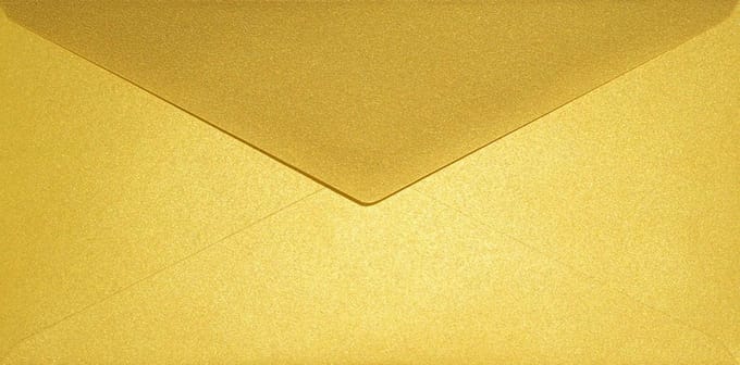 Luxe Parelmoergouden Enveloppen 110x220mm Metallic Sluiting voor Uitnodigingen