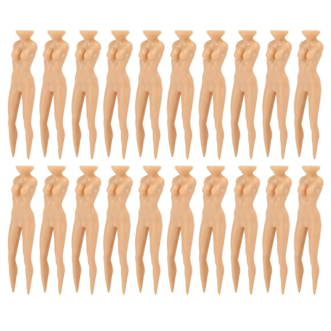 20 stuks/set Golf Beauty Tees Sexy Dameslichaam Tees Houder PE Plastic Trainingsbal Benodigdheden beige