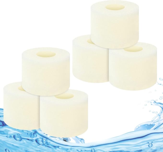 Set van 6 Herbruikbare en Elastische Filter Sponzen voor Effectieve Zwembadreiniging en Onderhoud
