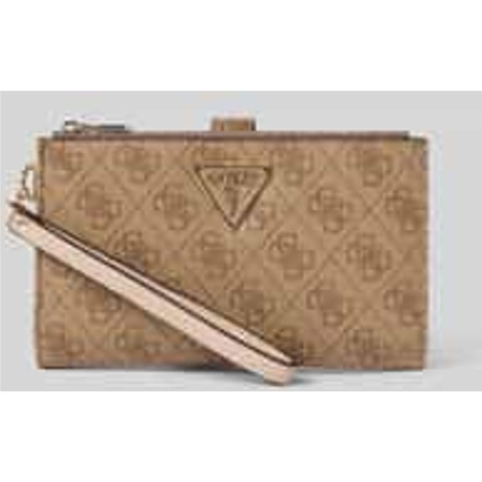 GUESS portemonnee Laurel II SLG Double Zip Organizer Latte Logo beige