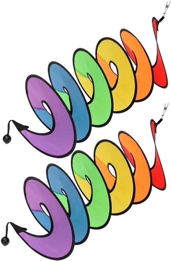 Winddecoratie Set - Windspinners Buiten - Tuin Aankleden - Draaibare Spiraal - 145 cm Lengte - Kleurrijk