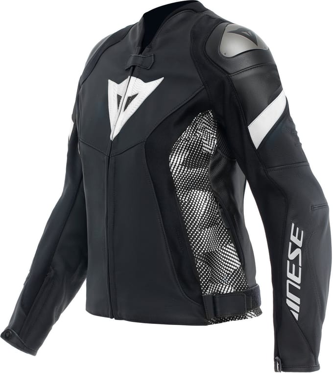 Dainese Avro WMN Leren 5 Jas Zwart Zwart Wit - Jas