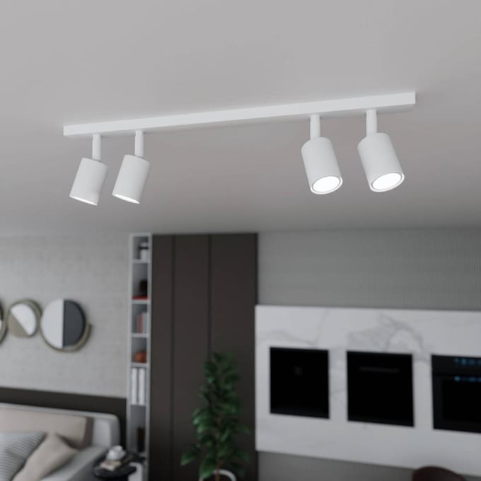 EMIBIG LIGHTING Plafondlamp Flash, wit, 4-lamps, metaal