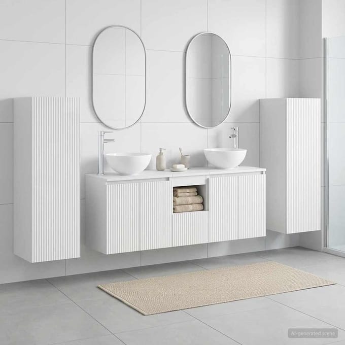 vidaXL - Badkamermeubel - Set - 5 - st - Hoogglans - Wit - 33 - x - 34,5 - x - 100 - cm