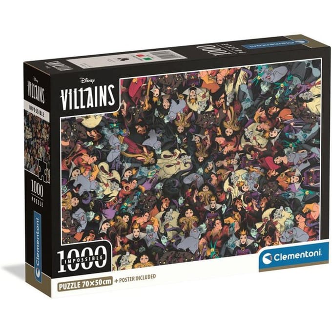 CLEMENTONI - Compact 1000 pieces - Impossible Disney Villains