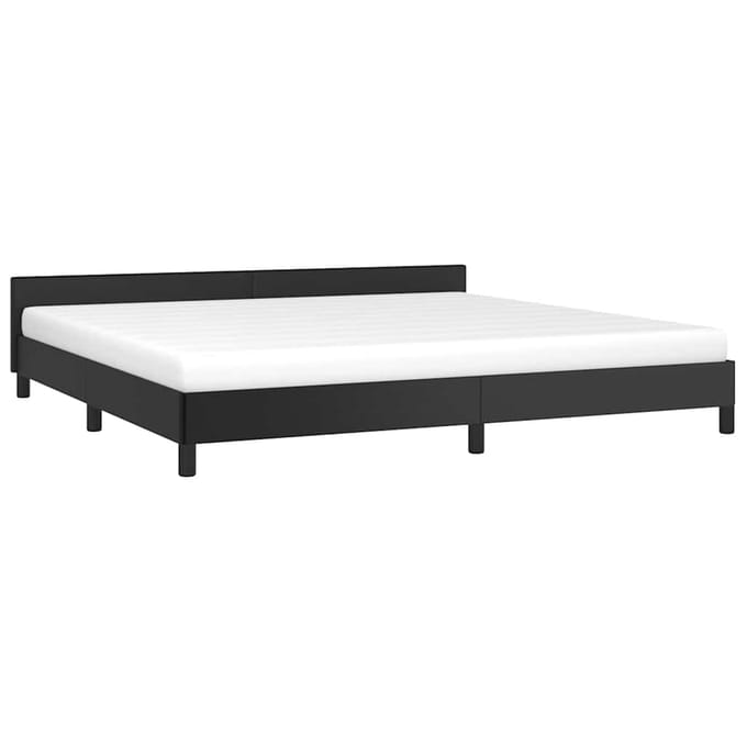 vidaXL - Bedframe - met - hoofdeinde - zonder - matras - 200x200 - cm - zwart