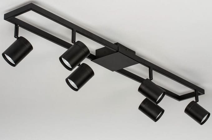 Lumidora Opbouwspot 73333 - MASON - 6 Lichts - GU10 - Zwart - Metaal