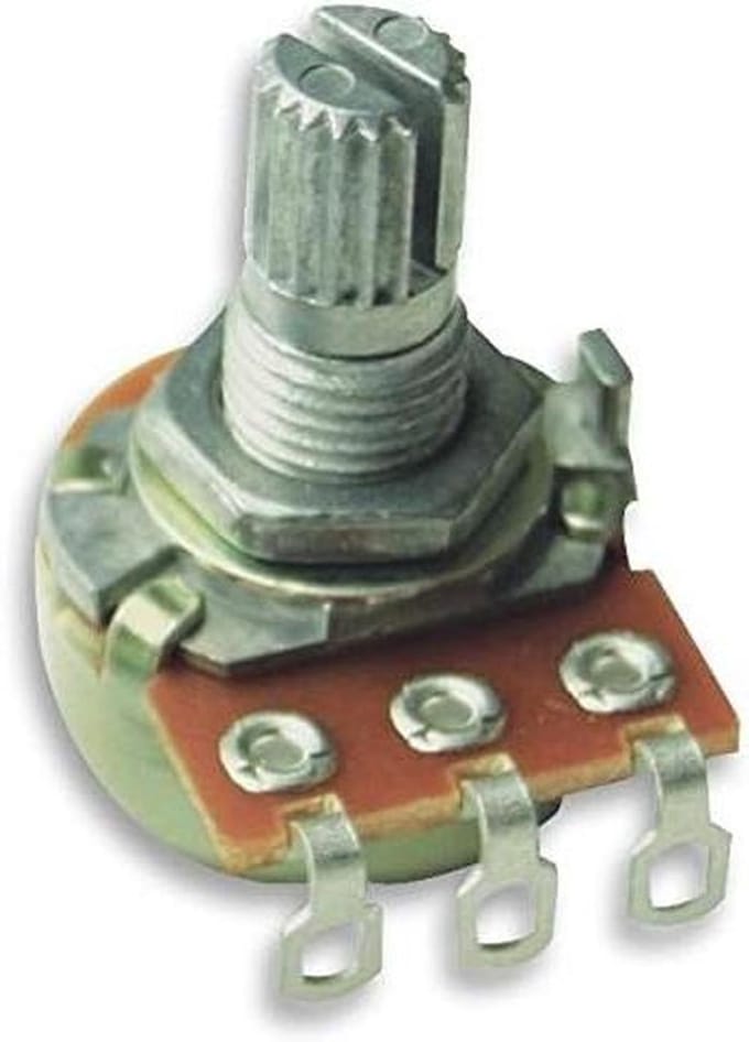 Paneel Potentiometer - Roterende Weerstand - Controle Component - Logaritmische Taper - 10k Ohm - Zilver