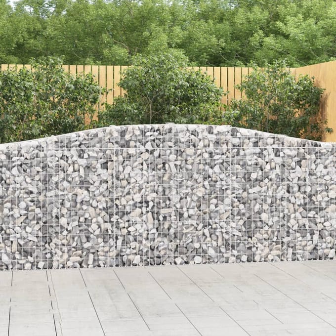 vidaXL - Schanskorven - 3 - st - gewelfd - 400x30x100/120 - cm - ijzer