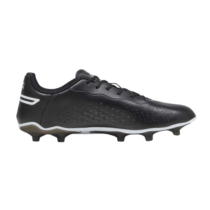 Puma Heren King Match Synthetisch Leder Stevige Grond Voetbalschoenen (Zwart, Wit)