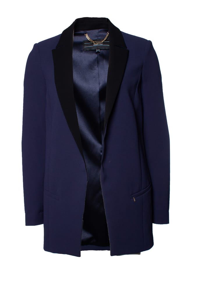 Elisabetta Franchi, Blauwe blazer met zwarte revers