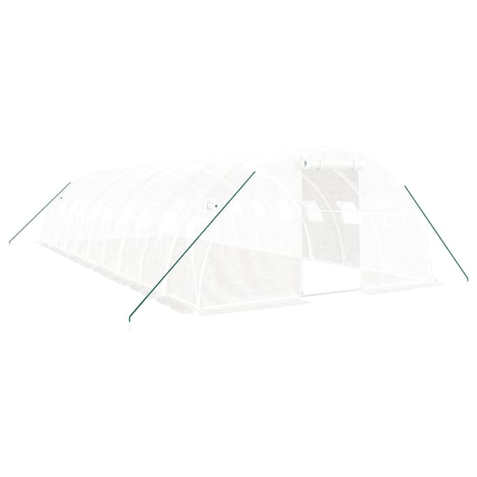 vidaXL - Tuinkas - met - stalen - frame - 40 - m² - 10x4x2 - m - wit