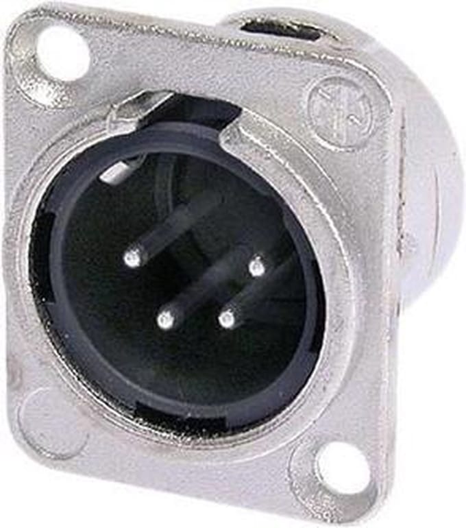 Neutrik - Neutrik - Xlr-Chassisdeel, 4-Polig Mannelijk, Verzilverd, Vernikkeld, D-Formaat (NC4MD-LX)