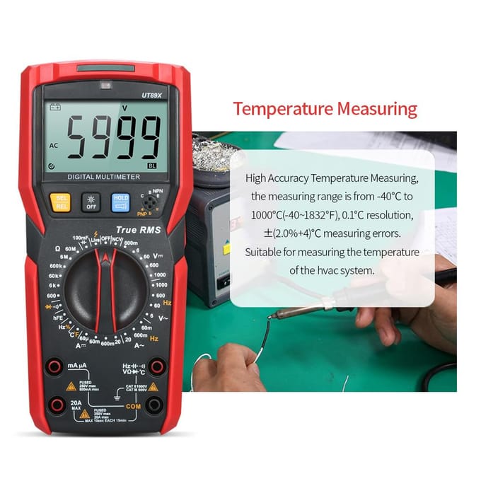 UNI-T UT89X Digitale multimeter Hoge nauwkeurigheid Handheld mini universele meter 6000 tellingen LCD-scherm