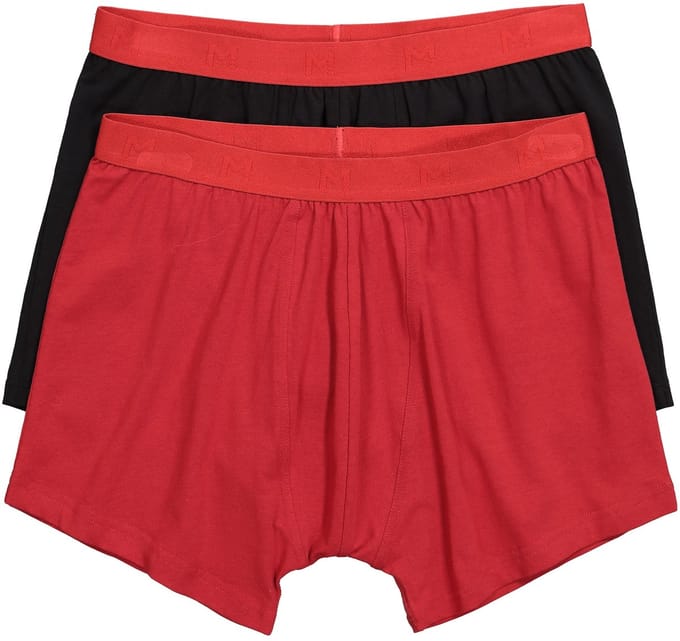 Men Plus - Heren - Midpants FLEXLASTIC® Buik-Fit set van 2 onderbroek - Robijnrood - Maat 7XL