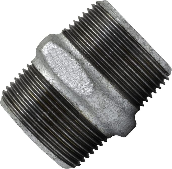 Galvaniseerde Nippel 1 1/4" x 1 1/4" - Manchet Met Dubbele Schroefdraad