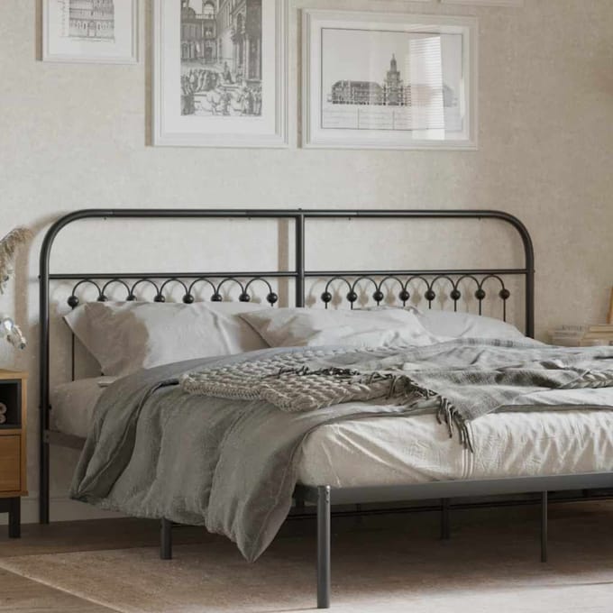 vidaXL - Vervangend - hoofdbord - 180 - cm - metaal - zwart
