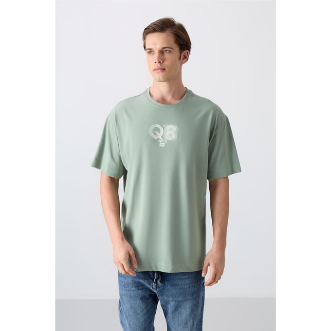 Overlookende Gedrukte Logo Crew Neck T-Shirt