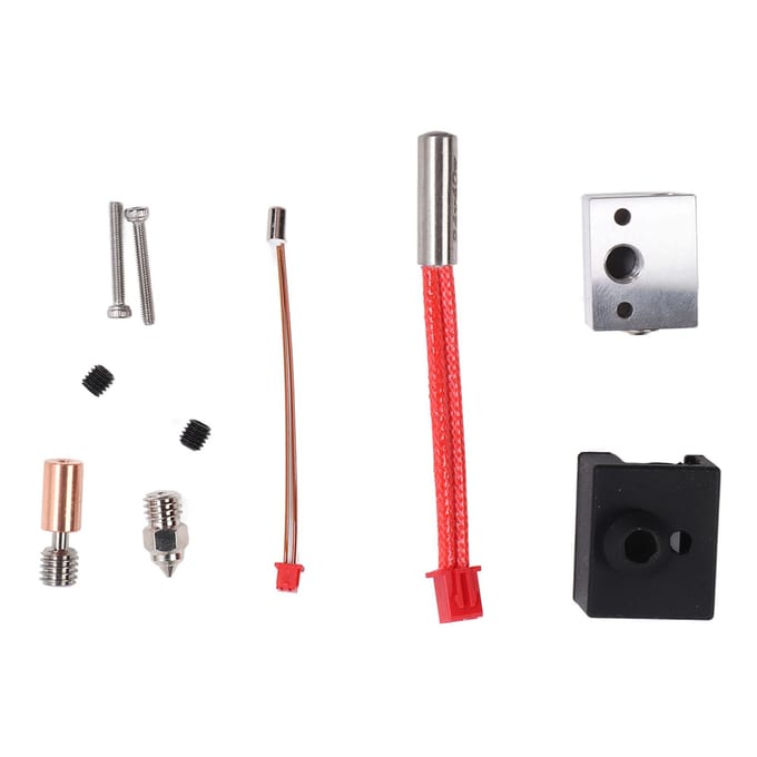 Kit Hotend d'imprimante 3D Hot End 300 degrés Buse Gorge Bloc de chauffage 24V 40W Ensemble pour Ender 3 S1 red