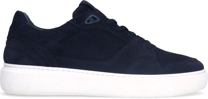 Manfield - Heren - Donkerblauwe suède sneakers - Maat 40
