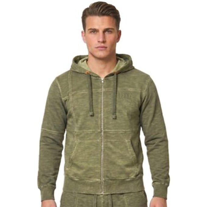 Capuchon sweaters Leone 1947 Man Hoody Full Zip Old Wash