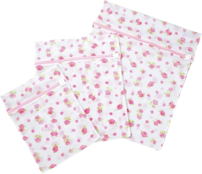 Wasmand Organizer - Wasknijperzak Wasnet - Kleding Beschermen - Met Rits Decoratie - 3 Stuks - Wit