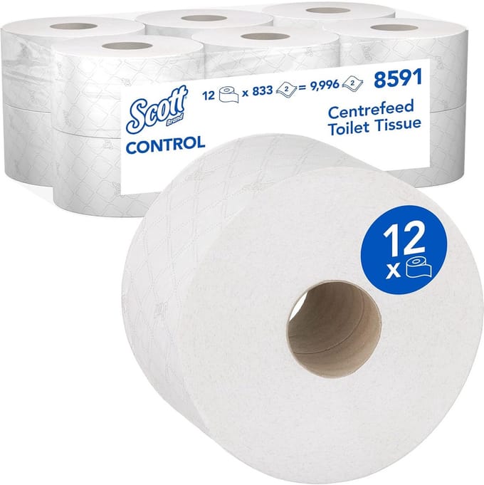 Grootverpakking Gerecycled Toiletpapier Centrale Afgifte 2-laags 12 Rollen