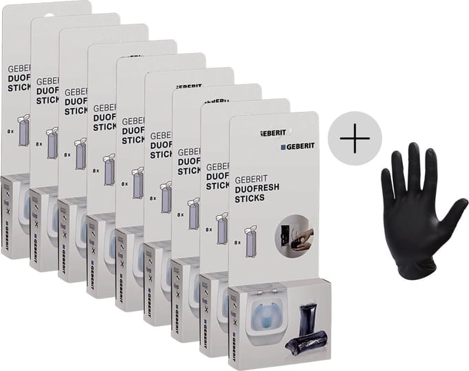 Geberit DuoFresh Sticks voordeelverpakking 72 stuks + latex handschoen