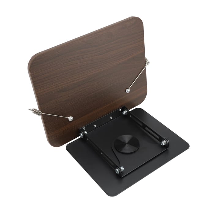 Support de lecture avec base rotative à 360 degrés et pinces à pages Support élévateur multifonctionnel Porte-livre noir