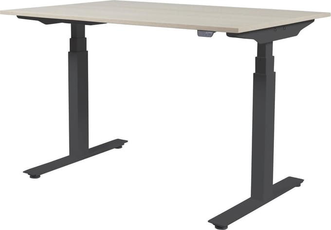 Zit Sta Bureau - Plus Elektrisch 140x80  eik -zwart frame