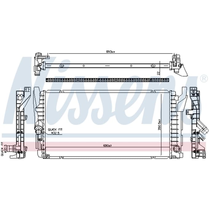 Radiator, motorkoeling NISSENS 606385