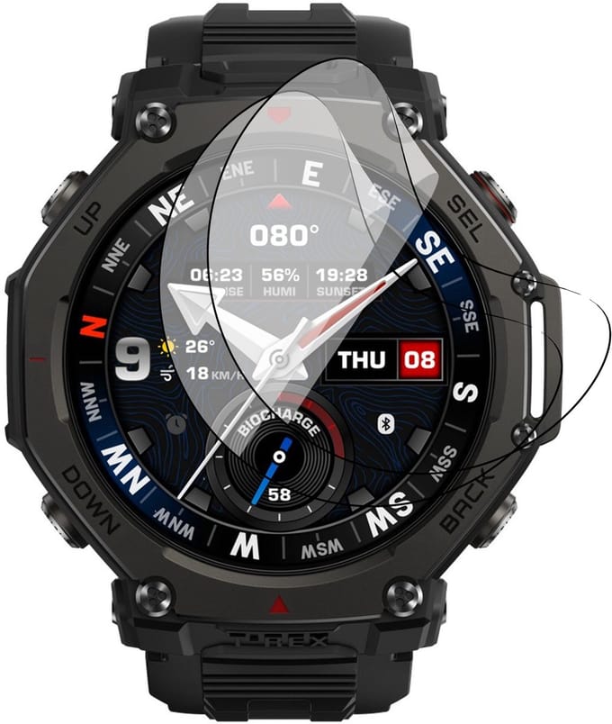 Screenprotector geschikt voor Amazfit T-rex 3 Pro 48mm - 2x FlexGuard Screen Protector