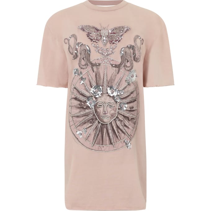 Open Back T-Shirt Dress Butterfly Tattoo