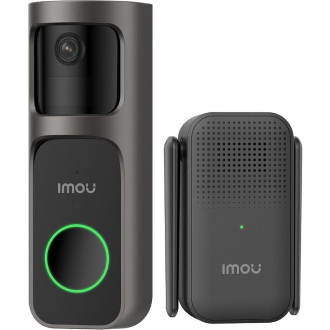IMOU Doorbell 2S Kit - Draadloze Video Deurbel met Chime - 2K QHD - 5000mAh Batterij - USB-C - 166° Kijkhoek - Geen Abonnement - Lokale Opslag - Wifi Versterker