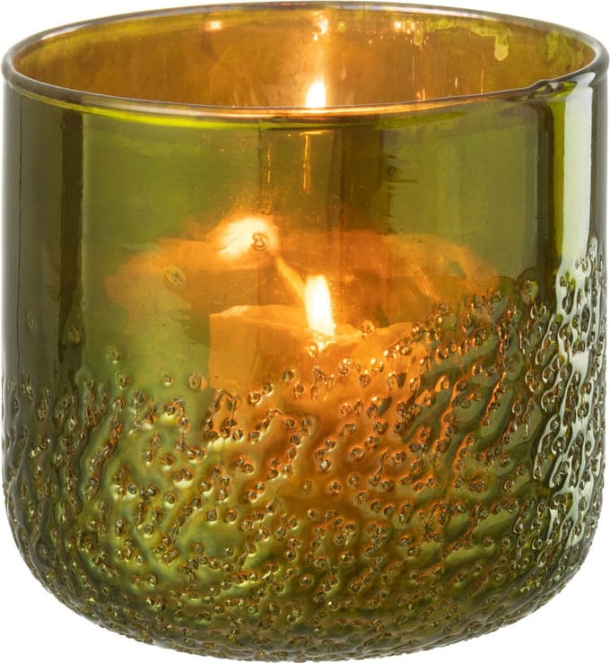 J-Line windlicht Spiegel - glas - groen - medium