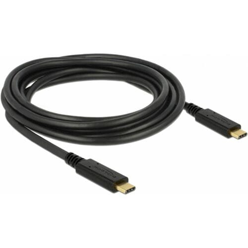 Delock 83325 USB-C-kabel USB 2.0 USB-C stekker, USB-C stekker 3.00 m Zwart